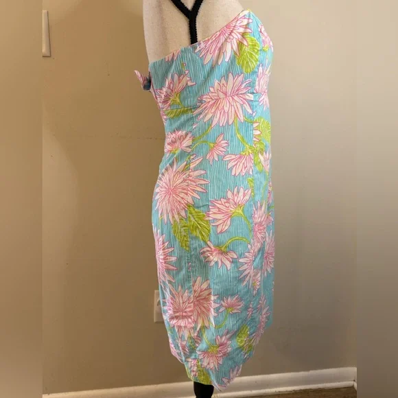 Lilly Pulitzer vintage strapless floral midi dress SZ 6 - Picture 2 of 14